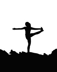 silhouette, - girl exercise free time for yoga