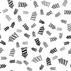 Black Classic Barber shop pole icon isolated seamless pattern on white background. Barbershop pole symbol. Vector