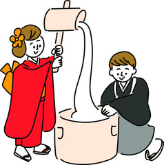 餅つき　年賀状