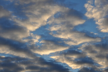 Sunrise sky with mosaic clouds