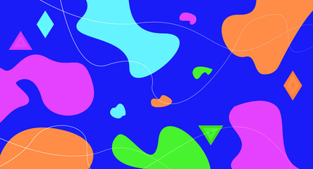 abstract colorful memphis wave background