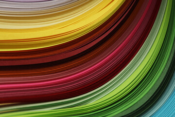 Rainbow color strip wave paper. Abstract texture horizontal background.