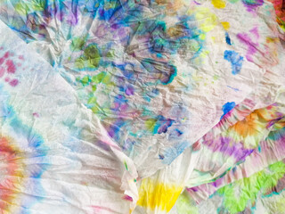 Trendy Textured Design Print. Fabric Tie Dye.
