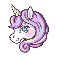 Cute magical Unicorn mascot Vector Illustration for children