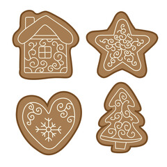 gingerbreads vector flat cartoon Icon illustration.