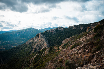 Naklejka premium Clouds over the mountains in Italy