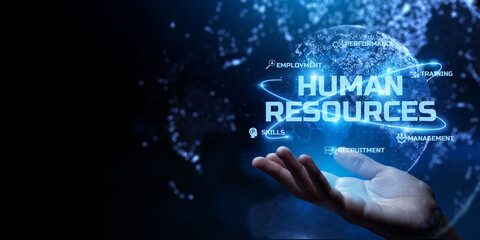 Fototapeta na wymiar Human Resources management HR Recruitment Employment Headhunting Business Concept.