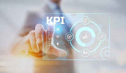 KPI Key performance indicator business and technology concept on screen.