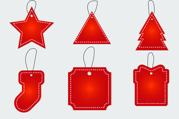 set of christmas tags
