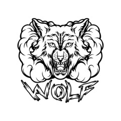 Wolf Animal With Smoke Silhouette