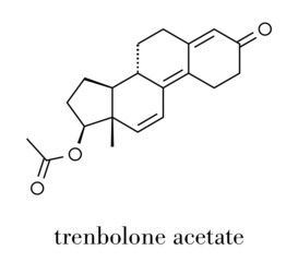 Trenbolone acetate cattle growth promoter.  Skeletal formula.