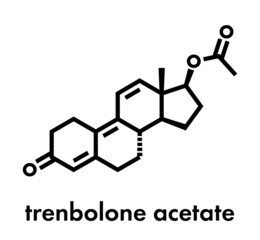 Trenbolone acetate cattle growth promoter.  Skeletal formula.
