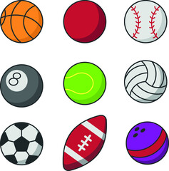 Fototapeta premium a set of sports balls