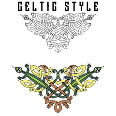 Set of frames in Celtic style. Celtic style banner.