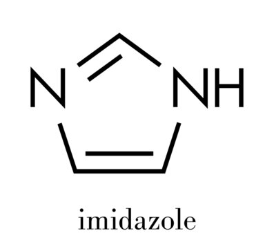 Imidazole organic heterocyclic molecule. Skeletal formula.