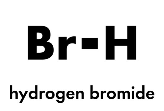 Hydrogen bromide (HBr) molecule. Skeletal formula.