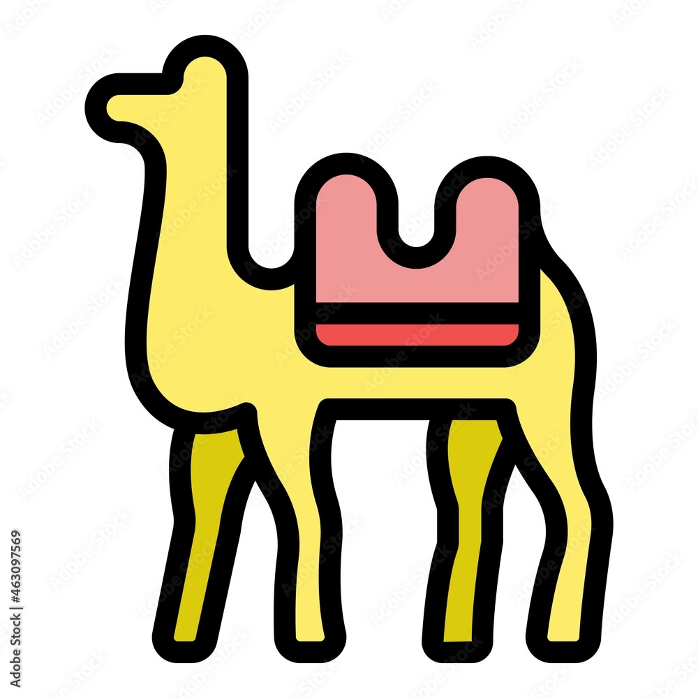 Canvas Prints Safari camel icon. Outline safari camel vector icon color flat isolated