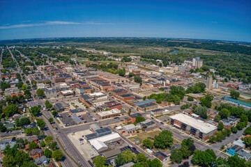 Obraz premium Aerial View of the German Inspired New Ulm, Minnesota