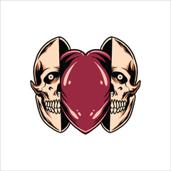 skull tattoo illustration vector design