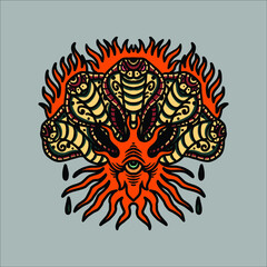 cobra tattoo illustration vector design
