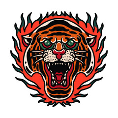 tiger tattoo illustration vector design