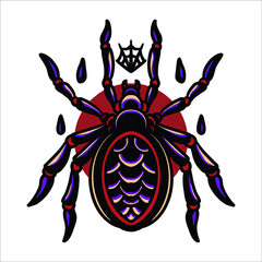 spider tattoo illustration vector design