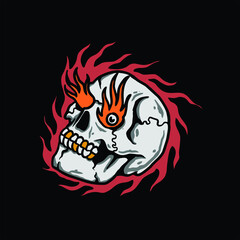 skull tattoo illustration vector design