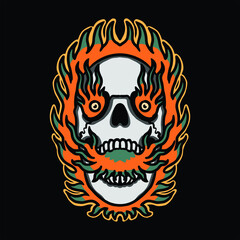 skull tattoo illustration vector design
