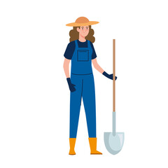 female farmer with shovel