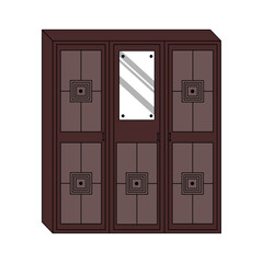 Vector graphic illustration of wardrobe for storing clothes