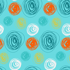 Cute abstract circle seamless pattern, abstract psychedelic vector