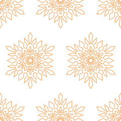 seamless pattern snowflake mandala, geometric snowflake simple design, vector illustration