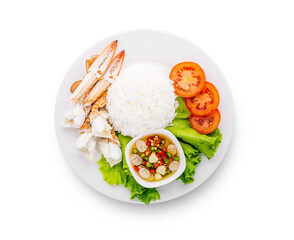 Steamed crabs with rice favorite seafood