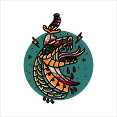 snake tattoo vector design