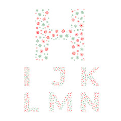 Letters decorated with Christmas icons. English alphabet Letter. christmas ornaments. A, B, C, D, E, F,G,H,I,J,K,L,M,N,O,P,Q,R,S,T,U,V,W,X,Y,Z Christmas Icon Letter Design