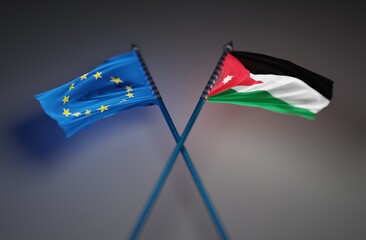 Fototapeta premium Abstract Jordan Flag 3D Rendering (3D Artwork)