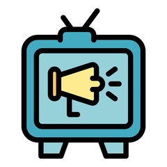 Marketing campaign icon. Outline marketing campaign vector icon color flat isolated