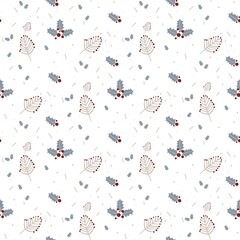 Christmas seamless background with snowflakes. Festive new year holiday seamless pattern.