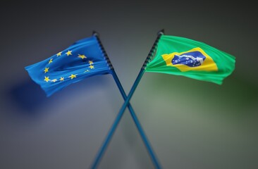 Abstract Brazil Flag 3D Rendering (3D Artwork)