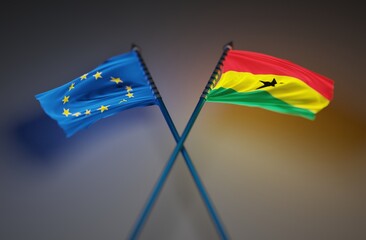 Abstract Ghana Flag 3D Rendering (3D Artwork)