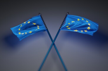 Abstract Europe Flag 3D Rendering (3D Artwork)