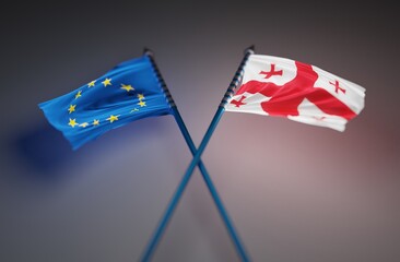 Fototapeta premium Abstract Georgia Flag 3D Rendering (3D Artwork)