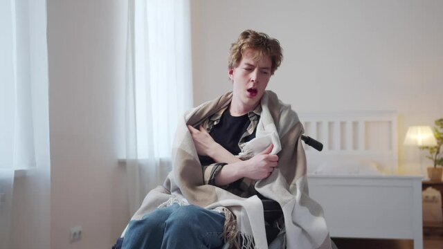 A disabled man has a flu