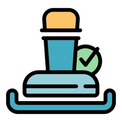 Campaign stamp icon. Outline campaign stamp vector icon color flat isolated