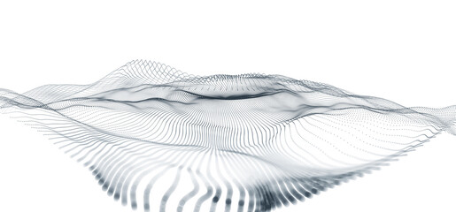 Neural network and cores of information. Futuristic digital wave, futuristic data stream background. Vortex data flow. Cyber funnel 3D illustration