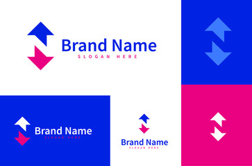 Letter N Negative Space Arrow Branding Logo Concept Design