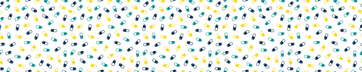 Seamless pattern with colorful pills
