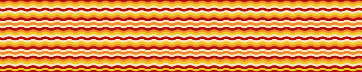 Seamless pattern with yellow and orange wavy lines