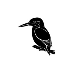 King fisher bird silhouette vector illustration design concept. creative design