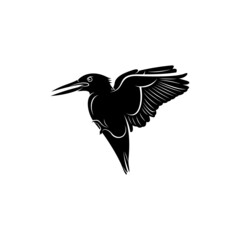 King fisher bird silhouette vector illustration design concept. creative design